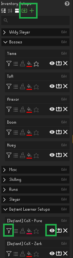 Inventory Setups plugin guide